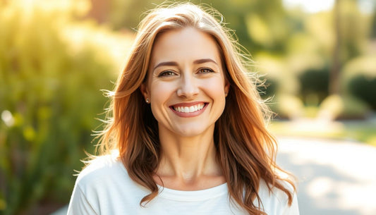 Woman feeling energetic and balanced after taking hormonal supplements