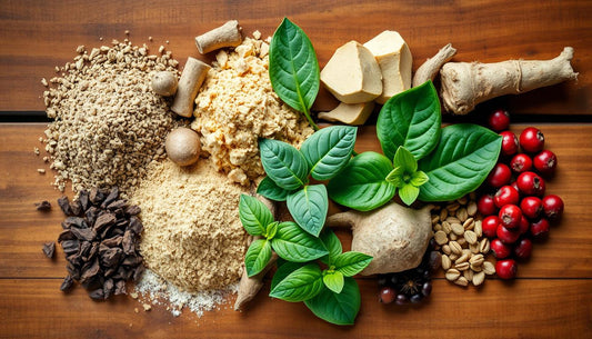 Various adaptogen herbs and roots for hormone balance