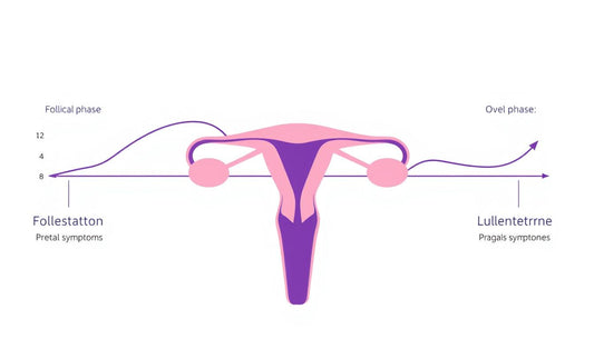 Diagram showing hormonal fluctuations during menstrual cycle related to PMS symptoms